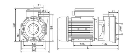 Davey QB Series 2HP Two Speed Pump Coarse Thread AMP